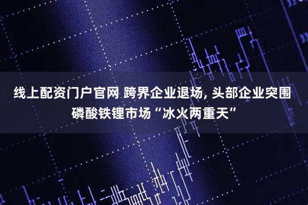 线上配资门户官网 跨界企业退场, 头部企业突围 磷酸铁锂市场“冰火两重天”