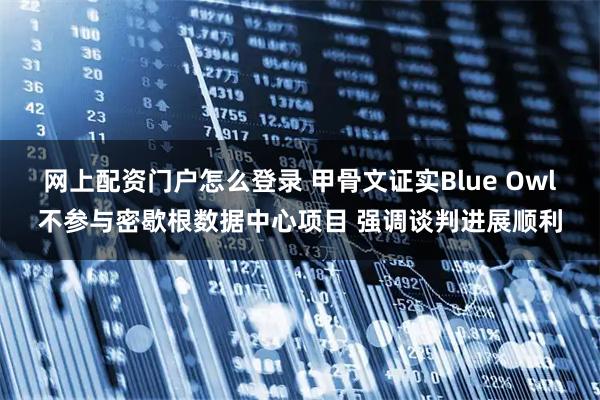 网上配资门户怎么登录 甲骨文证实Blue Owl不参与密歇根数据中心项目 强调谈判进展顺利
